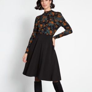 ModCloth black A-Line skirt.